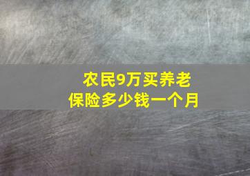 农民9万买养老保险多少钱一个月