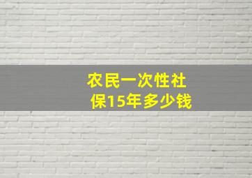 农民一次性社保15年多少钱