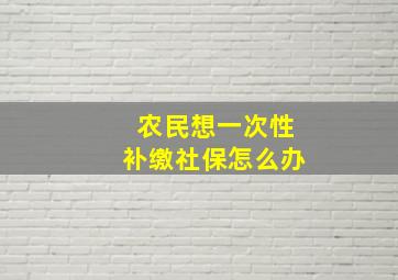 农民想一次性补缴社保怎么办