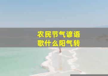 农民节气谚语歌什么阳气转