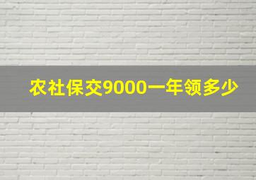 农社保交9000一年领多少