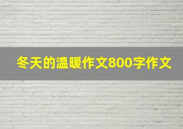 冬天的温暖作文800字作文