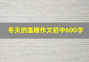 冬天的温暖作文初中600字