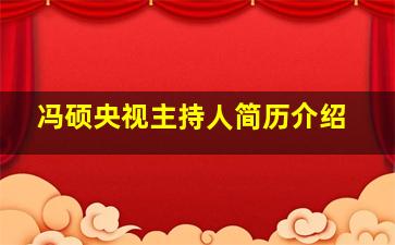 冯硕央视主持人简历介绍