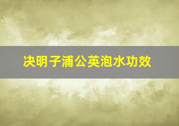 决明子浦公英泡水功效