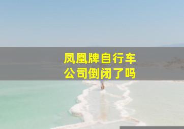 凤凰牌自行车公司倒闭了吗