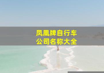 凤凰牌自行车公司名称大全