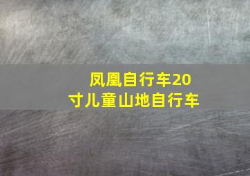 凤凰自行车20寸儿童山地自行车