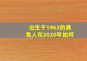 出生于1963的属兔人在2020年如何