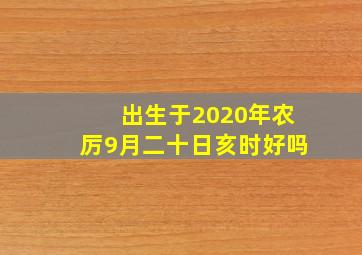 出生于2020年农厉9月二十日亥时好吗