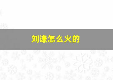 刘谦怎么火的