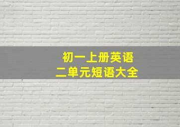 初一上册英语二单元短语大全