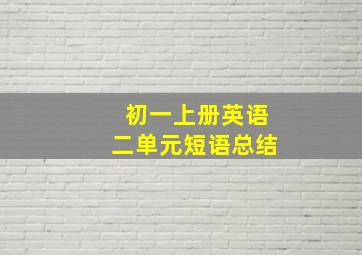 初一上册英语二单元短语总结