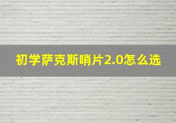 初学萨克斯哨片2.0怎么选