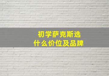 初学萨克斯选什么价位及品牌