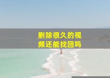 删除很久的视频还能找回吗