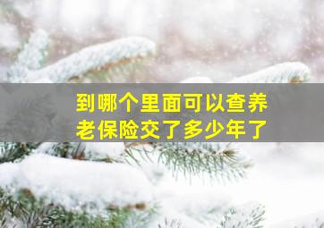 到哪个里面可以查养老保险交了多少年了