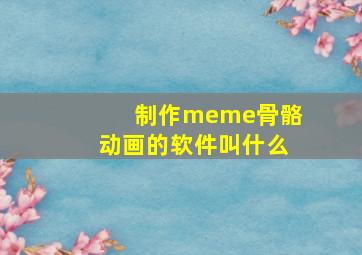 制作meme骨骼动画的软件叫什么