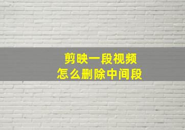 剪映一段视频怎么删除中间段