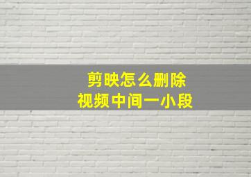 剪映怎么删除视频中间一小段