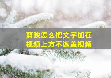 剪映怎么把文字加在视频上方不遮盖视频