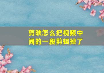 剪映怎么把视频中间的一段剪辑掉了