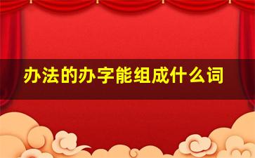 办法的办字能组成什么词