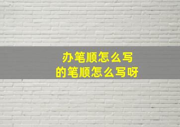 办笔顺怎么写的笔顺怎么写呀