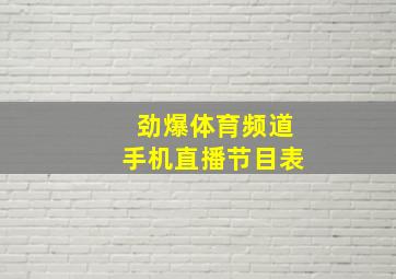 劲爆体育频道手机直播节目表