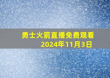 勇士火箭直播免费观看2024年11月3日