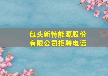 包头新特能源股份有限公司招聘电话