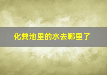 化粪池里的水去哪里了