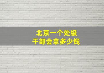 北京一个处级干部会拿多少钱