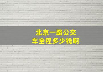 北京一路公交车全程多少钱啊