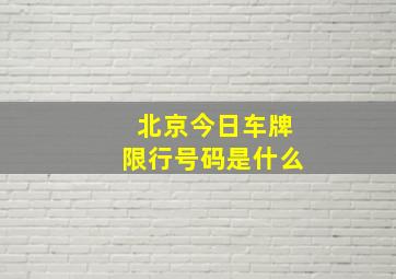 北京今日车牌限行号码是什么