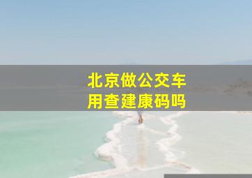 北京做公交车用查建康码吗