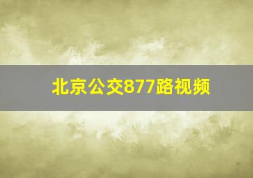 北京公交877路视频