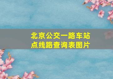 北京公交一路车站点线路查询表图片