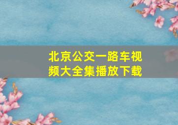 北京公交一路车视频大全集播放下载