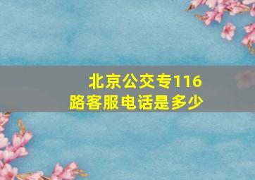 北京公交专116路客服电话是多少