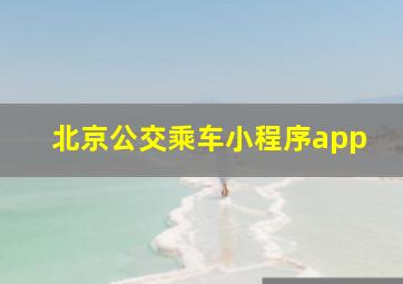 北京公交乘车小程序app