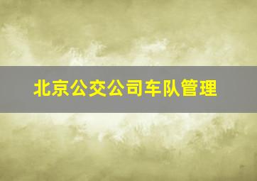 北京公交公司车队管理