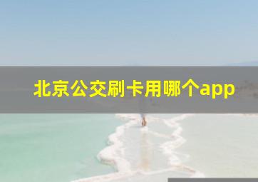 北京公交刷卡用哪个app