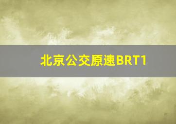 北京公交原速BRT1