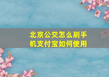 北京公交怎么刷手机支付宝如何使用