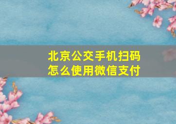 北京公交手机扫码怎么使用微信支付