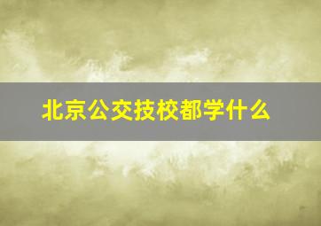 北京公交技校都学什么