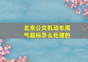 北京公交机动车尾气超标怎么处理的