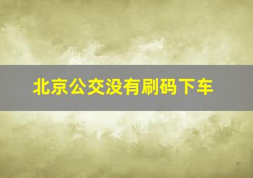 北京公交没有刷码下车