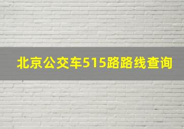 北京公交车515路路线查询